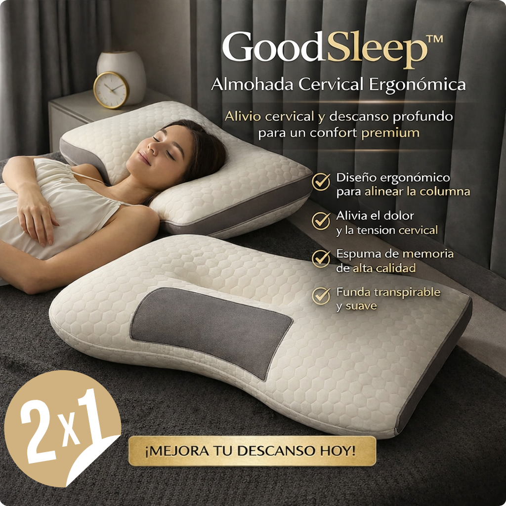 GoodSleep™ – Almohada Cervical Ergonómica con soporte para una postura correcta al dormir - OFERTA 2X1